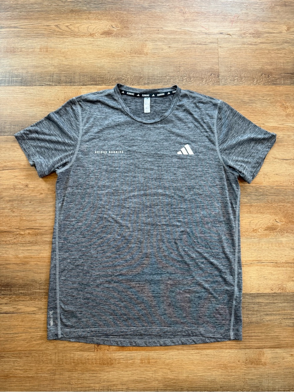adidas Men’s Heather Gray Running Short Sleeve Tee Medium